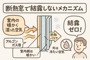 断熱窓で結露しないメカニズム