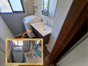 リフォーム後：Panasonicシーライン フロートタイプの美しい洗面台