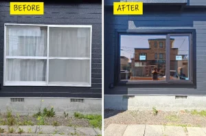 リフォーム後：リクシル製高性能窓に交換された札幌市東区の住宅外観