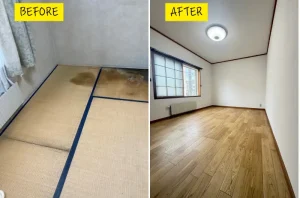 リフォーム前と後の和室の全景