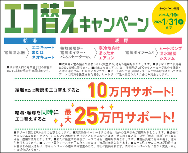 エコ替えキャンペーン2025のs詳細