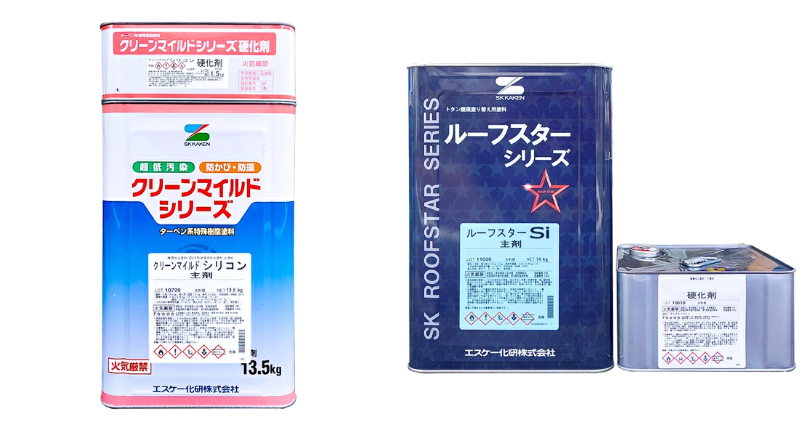 SKクリーンマイルドシリコンとルーフスターSiの製品パッケージ