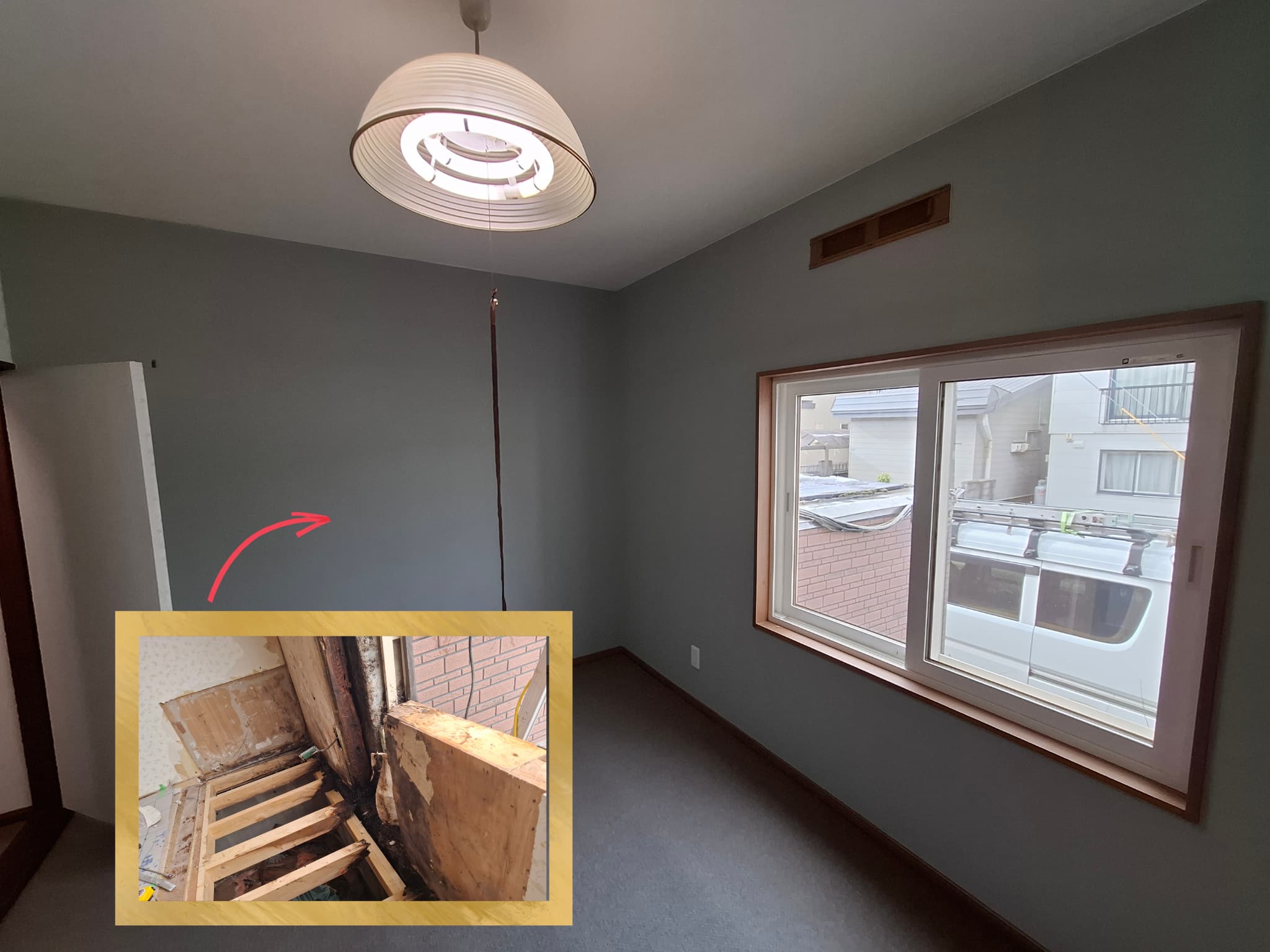 リフォーム後：YKKプラマードHに交換した窓と明るく一新された室内