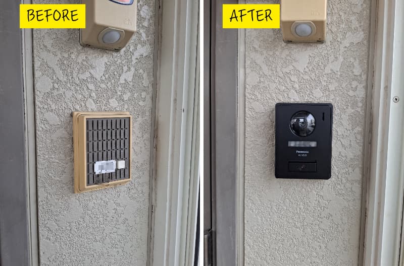 リフォーム後:パナソニック製カメラ付きインターホンの設置完了状態