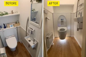 リフォーム後：TOTOレストパルを設置した２階トイレの全景