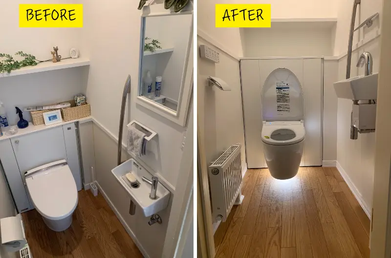 リフォーム後：TOTOレストパルを設置した２階トイレの全景