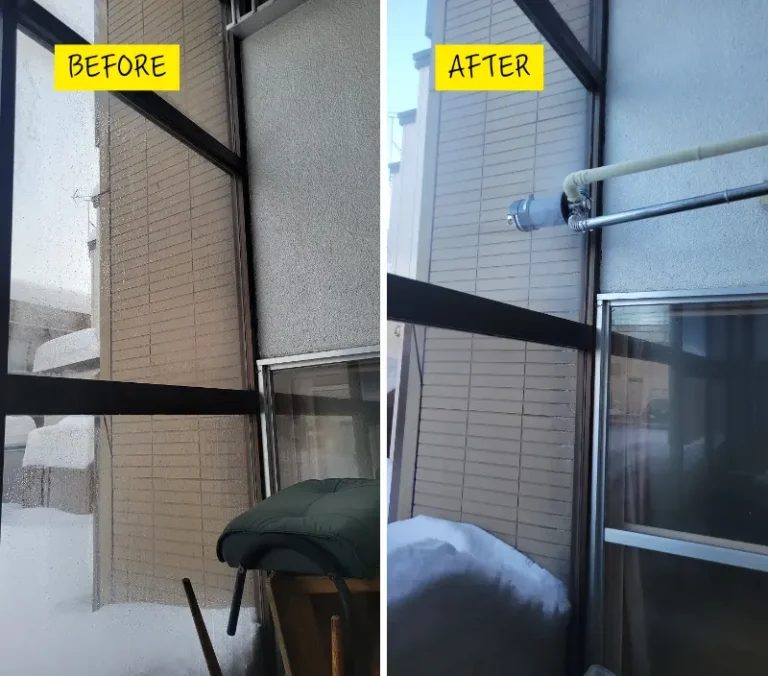 リフォーム後：FFストーブ設置完了後の居室の様子