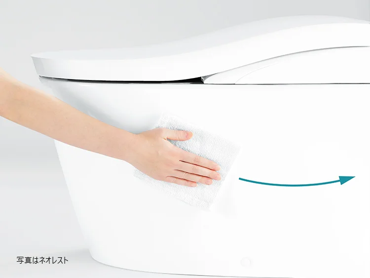 凹凸が少なく拭きやすいTOTOトイレのデザイン設計