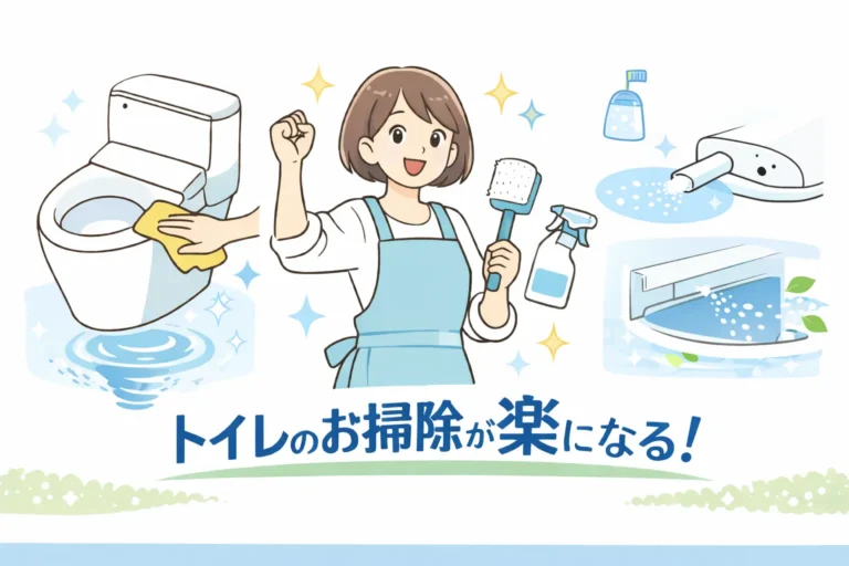 トイレリフォームで掃除が楽になる清潔機能の解説イメージ
