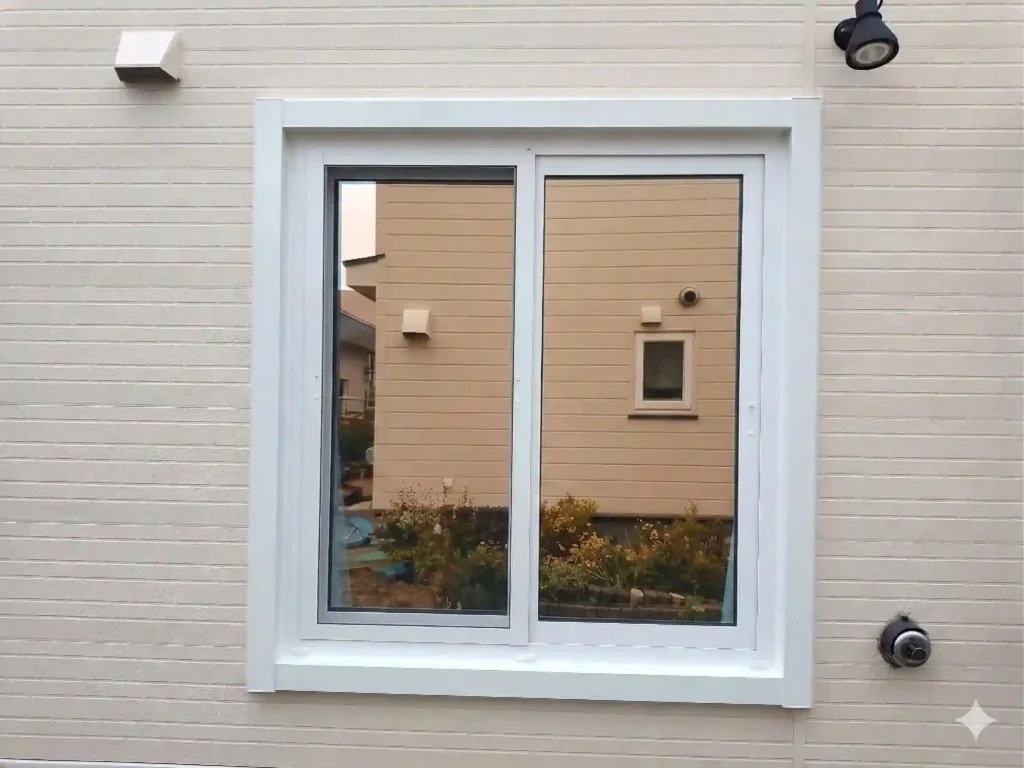 リフォーム後：LIXIL リフレムに交換した引違い窓の外観