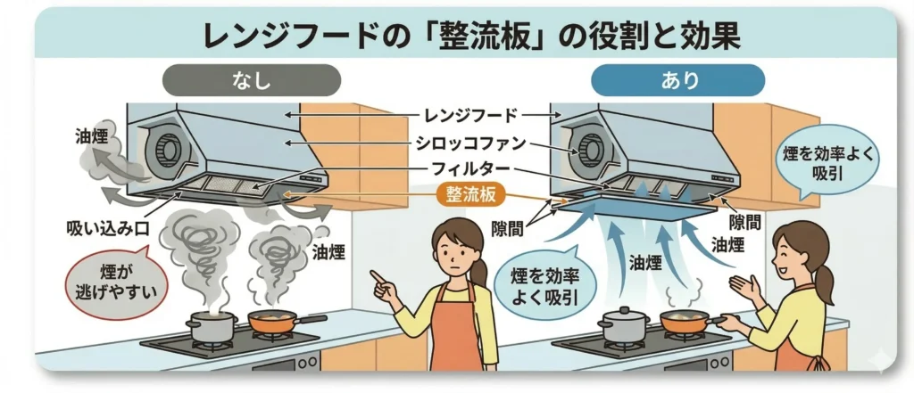 整流板の役割の効果のイメージ画像